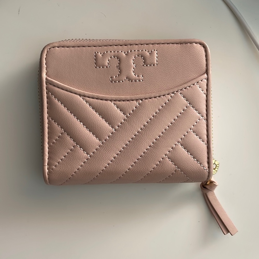 Tory Burch Shell Pink Zip Wallet